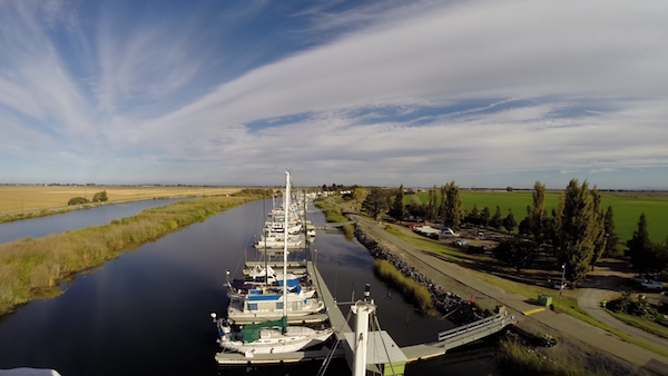 Zoom in View of Sevenmile Slough from the top of the mast