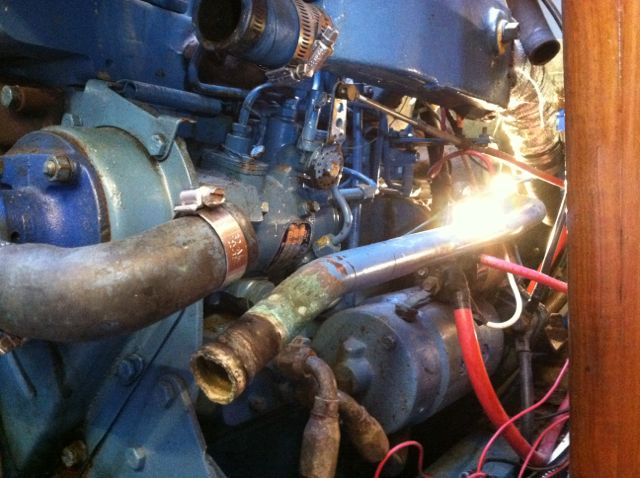 Zoom in Pump output pipe to heat exchanger