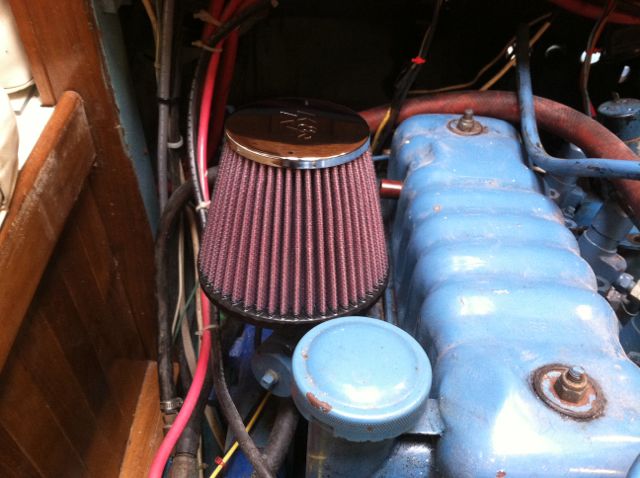 Zoom in New K&N air cleaner on the intake manifold